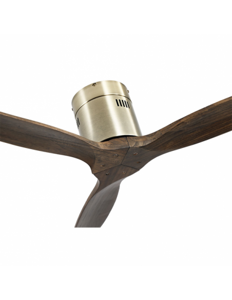 Detail Fan Dc Leather Gable 3 Blades Oak 5 Speeds Without Remote And Timed Light.132d