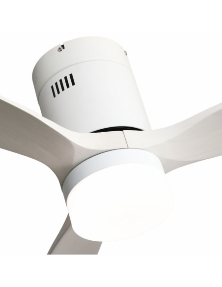 Detail Fan 18w Dc White Gable 3 White Blades 5 Speeds W/Remote Timer 34x132 D