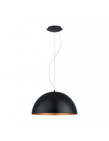 EGLO 94938 - GAETANO 1 Copper pendant lamp in black steel, copper