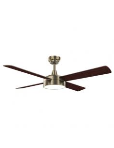 Ventilador Nevery 24w 2950lm Cuero 4 Asp 132d  Roble/cerezo 3000-4000-6000k C/remoto 2