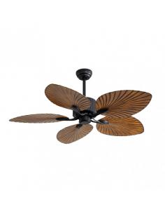Ventilador Dc 24w Colla Negro 5 Aspas Marron  6 Velocid.2950lm  C/remoto Temporizador 132 D 2