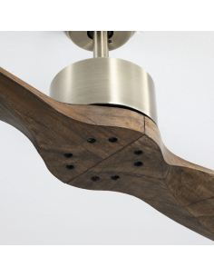 Ventilador Dc Leste Cuero 2 Aspas Roble Sin Luz 5 Velocidades Remoto Temporizador 132d 2