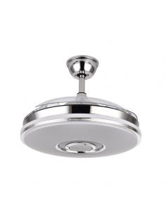 Ventilador Dc Noto 72w 6117lm Cromo 3asp.desp.108d 3 Colores+rgb Bluetooth, Remoto, Memoria Y Altavoz 2