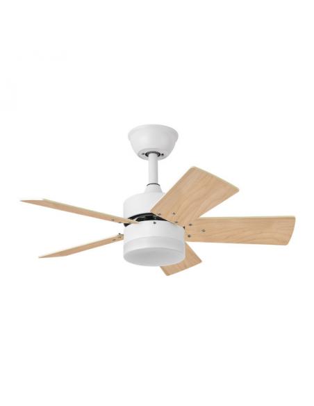 Detalle Ventilador Dc Marta 36w Blanco 5 Aspas Rev.  Blanco/haya  41x76d 3240lm C/ Remoto , Memoria Y Temporizador 3000k,4000k,