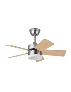 Fan Dc Marta 36w Nickel 5 Blades Rev. Beech/silver 41x76d 3240lm C/ Remote, Memory And Timer 3000k,4000k,6000k 2