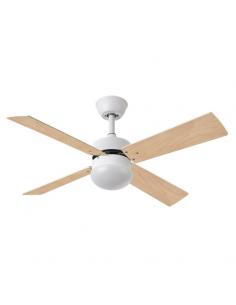 Ventilador Dc Sofia 2xe27 Blanco 4 Aspas Rev.Blanca/haya 40x107d C/remoto Temporizador 2