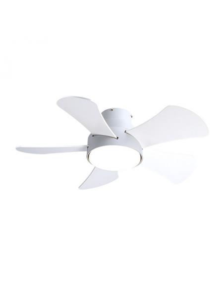 Detail Fan 25w Dc White Gregarious 5 Blades Rev. White/beech 6 Speed. 3000-4000-6000K 82D Remote, Memory & Timer