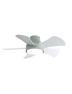 Ventilador 25w Dc Verde Gregario 5 Aspas Rev.  Blanca/haya 6 Vel. 3000-4000-6000k 82D Remoto,memoria y Temporizador 2