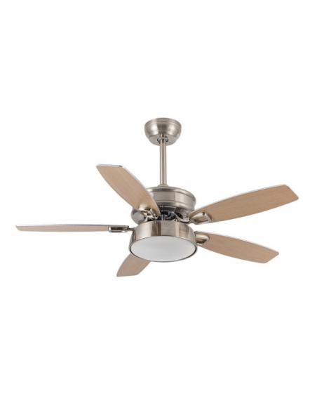 Detail Fan 30w Dc Braw Nickel 5 Blades Silver/beech 6 Speed. 3 Colors 106.7d C/remote, Memory and Timer 2850lm