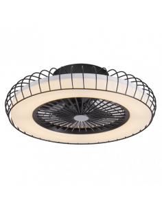 Fan 72w Dc Albonez Black 5 Blades Transp. 18x53x53cm 6 Speeds. 3 Colors w/remote, Memory, Temp. and Reg.Intensity 6120lm 2