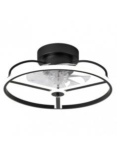 Fan 60w Dc Bora Black 8 Blades Transp. 18x50x50cm 6 Speeds. 3 Colors with remote, memory, timer and intensity regulation 5100l 2