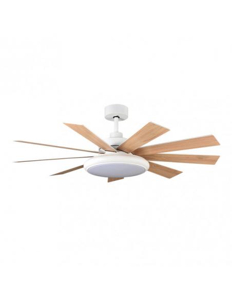 Detail Fan Dc Pireo 36w White 9 Blades White/beech 6 Speed 3Colors 3800lm 132d C/remote, Memory And Timer