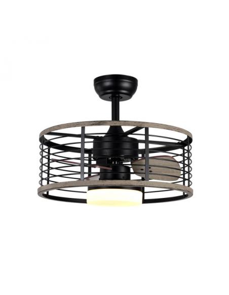 Detail Fan Dc 24w Pella Black/Wood 3 Blades 50d 2540lm 6 Speeds 3000-4000-6000k C/Remote, Memory And Timed