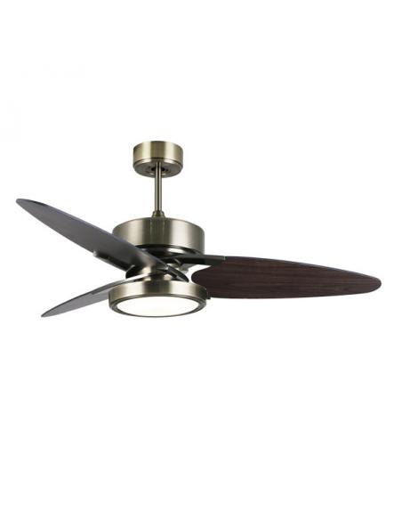Detail Fan Dc Cross 30w Leather 3 Blades Black/walnut 6span. 3 Colors 3250lm 132D Remote, Memory and Timer