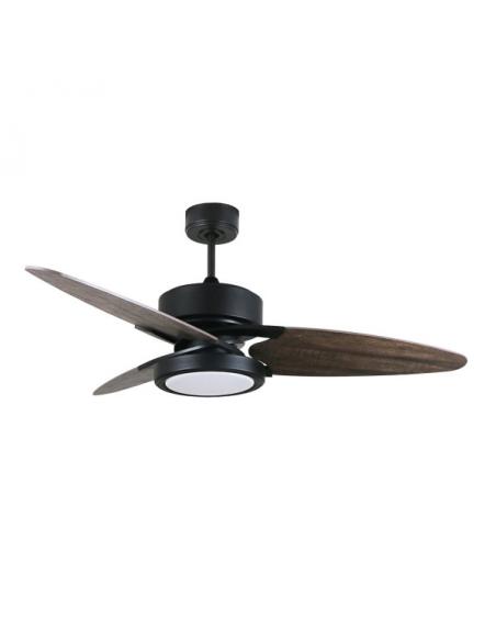Detail Fan Dc Cross 30w Black 3 Blades Grey/oak 6speed. 3 Colors 3250lm 132D Remote, Memory and Timer
