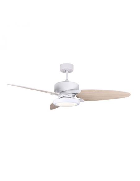 Detail Fan Dc Cross 30w White 3 Blades White/beech 6speed. 3 Colors 3250LM132D Remote, Memory and Timer