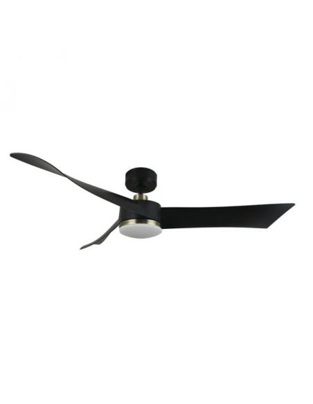 Detail Fan Dc Tempel 26w Black/leather 3 Blades 132d 6speed. 3 Colors 2950lm w/remote, memory and timer