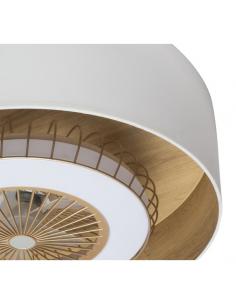 Fan DC Tania 72w White/Light Wood 5 Blades 6 Speeds 3col Remote, memory, reg. Intensity, timer 6120lm 70d 2