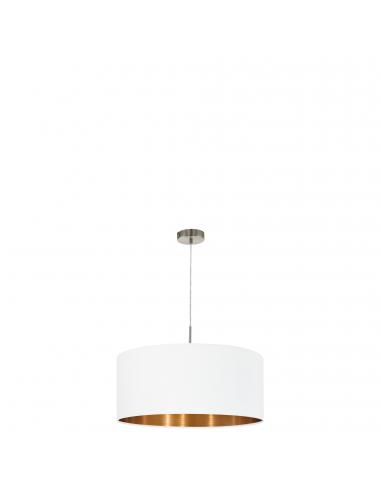 EGLO 95045 - PASTERI Copper pendant lamp in matte nickel-steel and textile