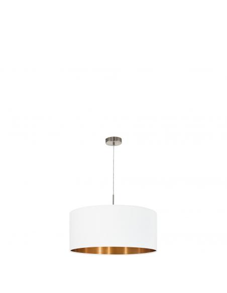 EGLO 95045 - PASTERI Copper pendant lamp in matte nickel-steel and textile