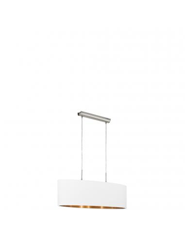 EGLO 95046 - PASTERI Copper pendant lamp in matte nickel steel and textile