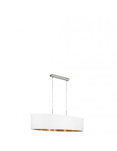 EGLO 95047 - PASTERI Copper pendant lamp in matte nickel-steel and textile