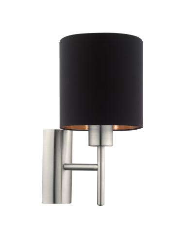 EGLO 95052 - PASTERI Fabric Wall Light in Nickel-matte Steel and Textile