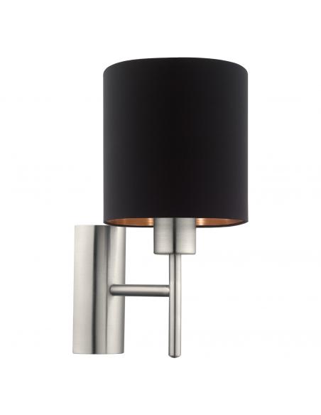 EGLO 95052 - PASTERI Fabric Wall Light in Nickel-matte Steel and Textile