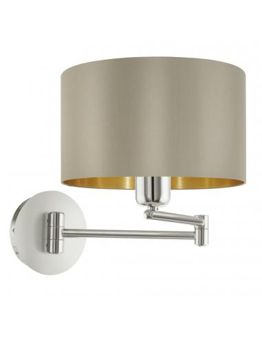 EGLO 95055 - MASERLO Nickel-matte Steel Fabric Wall Light and Textile