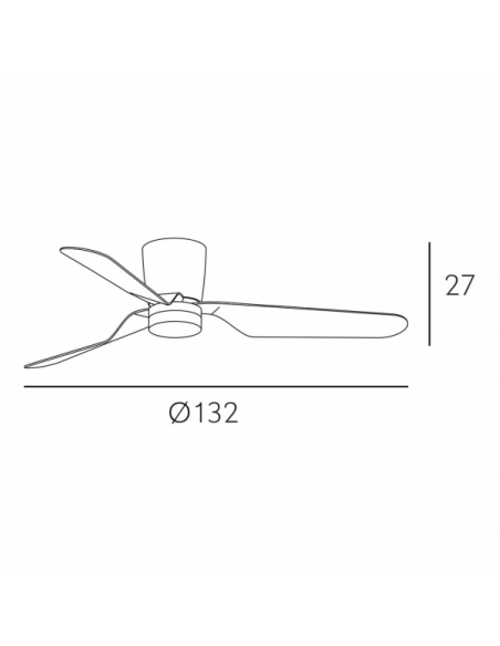 Photo Ventilad 18w Dc Kochi White 3 White Blades 5 Speeds W/Remote Timer 132 D
