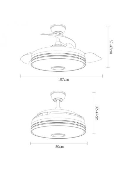 Photo Fan Dc Matanuska 72w 7200lm White Bluethooth 32/47x55/108d.3 Blades Desp.6 Vel.3 Color.