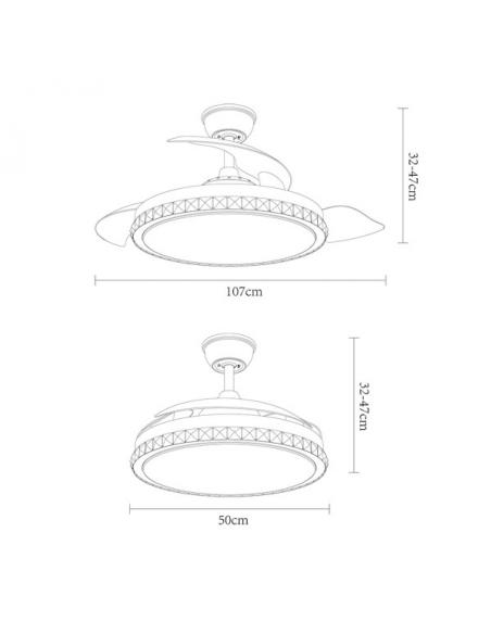 Photo Fan Biliku 72w 6117lm Nickel 3asp.desp.108d 3000-4000-6000k Remote, Memory and Timer