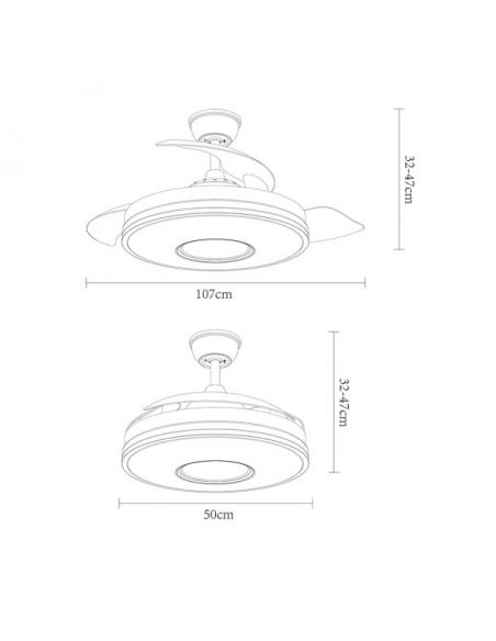 Photo Fan Dc Dani 72w 6117lm Brown 3 Asp.desp. 108D 3000-4000-6000K Remote, Memory and Timer