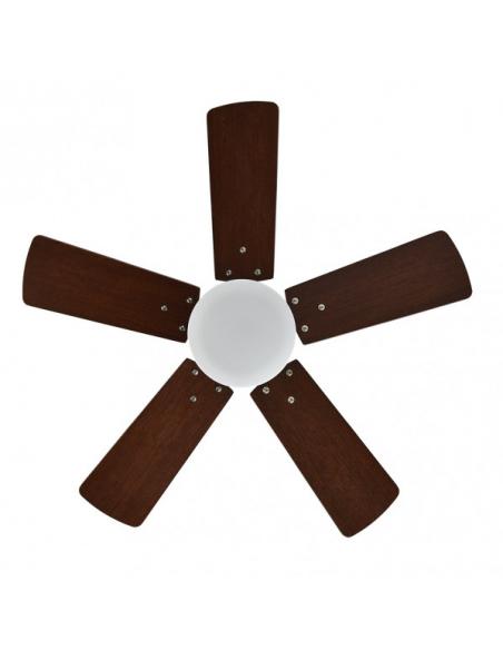 Foto Ventilador Dc Marta 36w Cuero 5 Aspas Rev. Cerezo/nogal  41x76d 3240lm C/ Remoto , Memoria Y Temp. 3000k,4000k,6000k