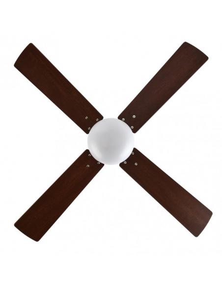 Photo Fan Dc Sofia 2xe27 Leather 4 Blades Rev.cherry/walnut 40x107d C/remote Timer