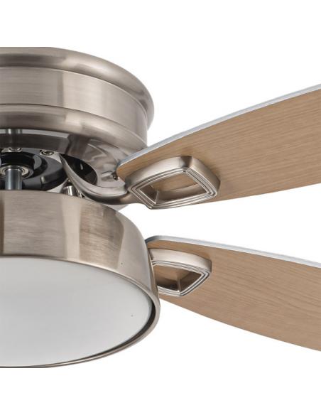 Foto Ventilador 30w Dc Braw Niquel 5 Aspas Plata/haya  6 Vel. 3 Colores 106,7d C/remoto, Memoria y Temporizador 2850lm