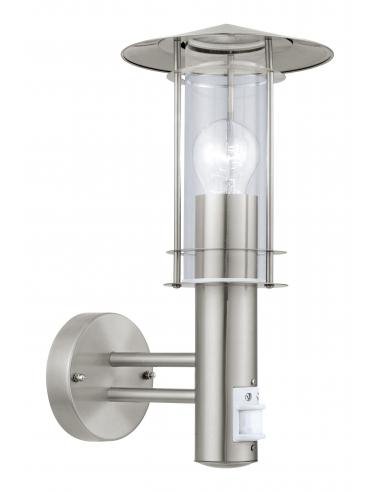 EGLO 30185 - LISIO Outdoor wall light with motion sensor in stainless steel, stainless steel and Glass