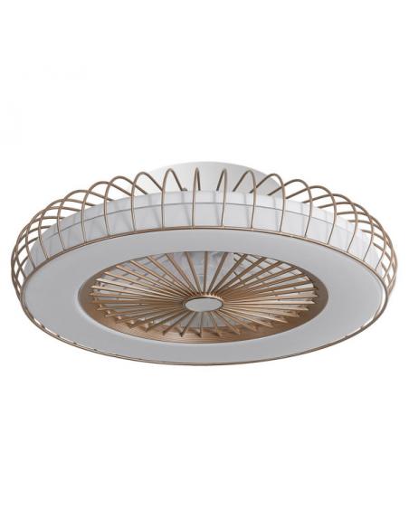 Photo Fan DC Tania 72w White/Light wood 5 Blades 6 Speeds 3col Remote, memory, reg. Intensity, timer 6120lm 7