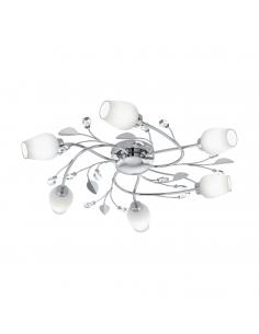 EGLO 95162 - PITALE LED ceiling light in Chrome Steel and Satin Glass