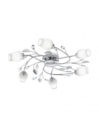 EGLO 95162 - PITALE LED ceiling light in Chrome Steel and Satin Glass