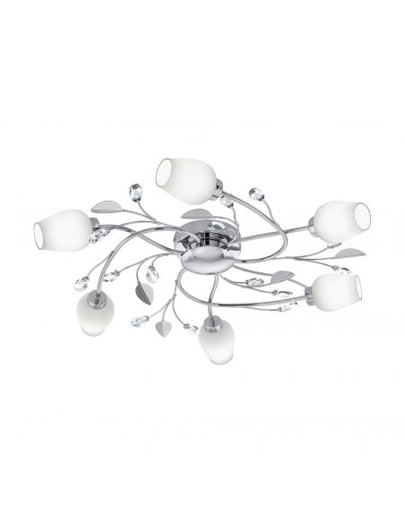 EGLO 95162 - PITALE LED ceiling light in Chrome Steel and Satin Glass