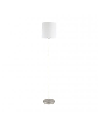 EGLO 95164 - PASTERI Floor lamp made of fabric in matte nickel steel and textile