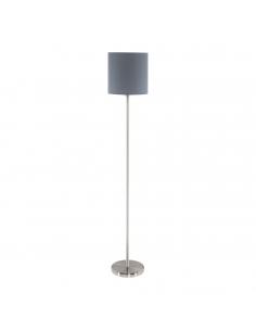 EGLO 95166 - PASTERI Floor lamp made of fabric in matte nickel steel and textile