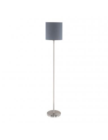 EGLO 95166 - PASTERI Floor lamp made of fabric in matte nickel steel and textile