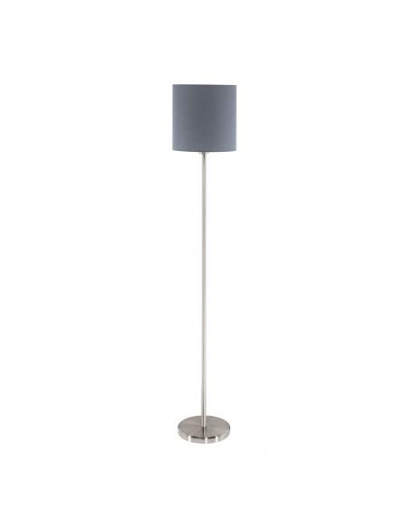 EGLO 95166 - PASTERI Floor lamp made of fabric in matte nickel steel and textile