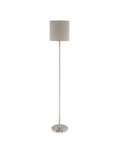 EGLO 95167 - PASTERI Floor lamp made of fabric in matte nickel steel and textile