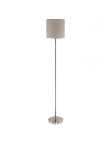 EGLO 95167 - PASTERI Floor lamp made of fabric in matte nickel steel and textile