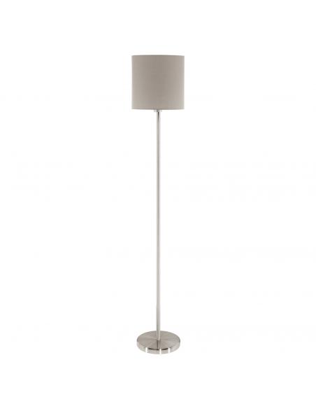 EGLO 95167 - PASTERI Floor lamp made of fabric in matte nickel steel and textile