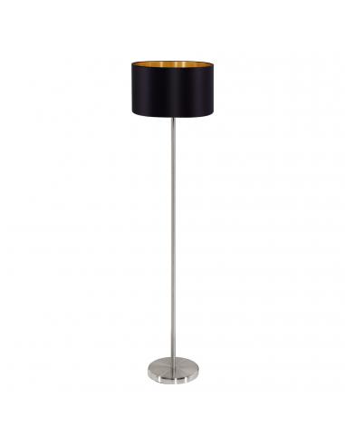 EGLO 95169 - MASERLO Floor lamp made of fabric in matte nickel steel and textile