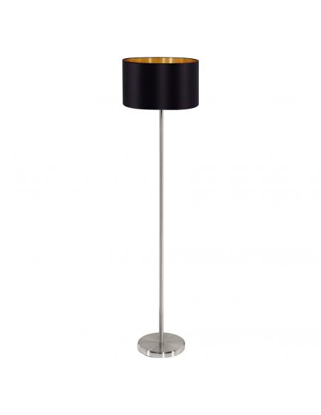 EGLO 95169 - MASERLO Lámpara de pie de tela en Acero níquel-mate y Textil
